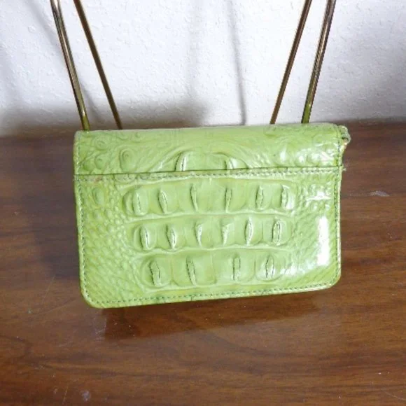 Brahmin Green Melbourne Leather Folding Debbie Wallet No Wrist Strap Org… - Picture 2 of 8